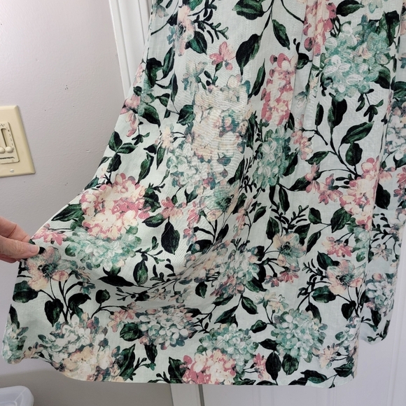 J Jill Love Linen 100% Linen Sleeveless Floral Dress Pockets Spring XS - Picture 5 of 15